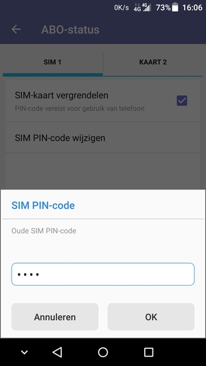 Voer uw Oude SIM PIN-code in en selecteer OK