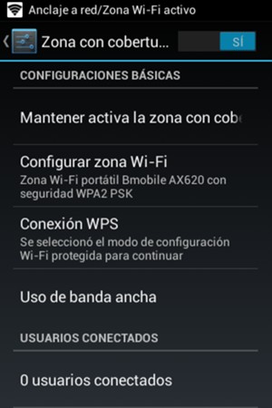 El teléfono ha sido configurado para su uso como módem