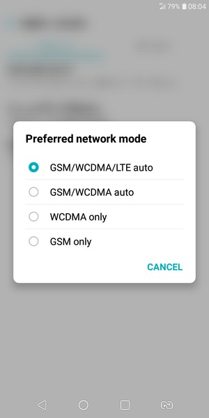 Select GSM/WCDMA auto to enable 3G and GSM/WCDMA/LTE auto  to enable 4G