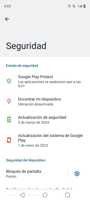 El teléfono ha sido asegurado con un bloqueo de pantalla