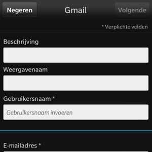 Voer uw Gmail-gegevens in