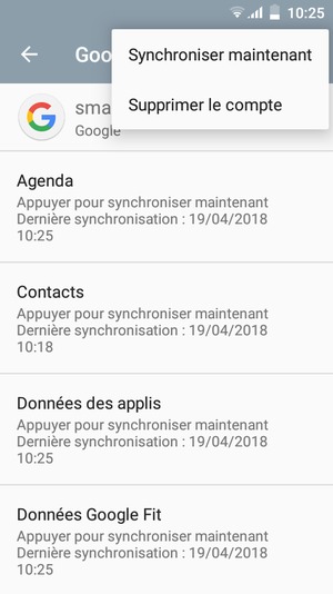 Sélectionnez Synchroniser maintenant