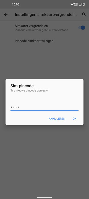 Bevestig uw nieuwe sim-pincode en selecteer OK