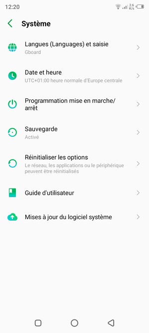 Faites défiler et sélectionnez Mises à jour du logiciel système