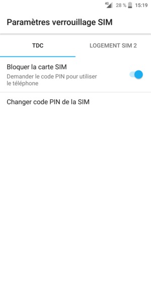 Sélectionnez Digicel puis Changer code PIN de la SIM