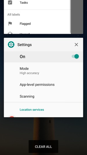Select CLEAR ALL to close all running apps