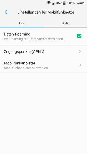 Schalten Sie Daten-Roaming an oder aus