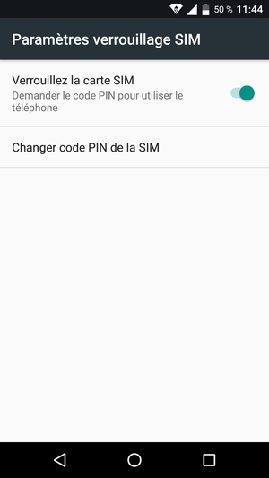 Sélectionnez Changer code PIN de la SIM / Modifier code PIN carte SIM