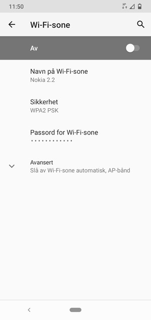 Slå Wi-Fi-sone på