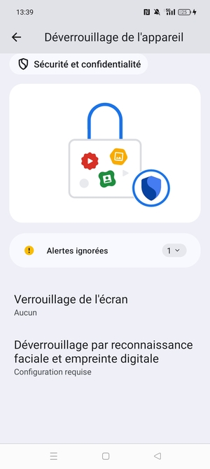 Sélectionnez Verrouillage de l'écran