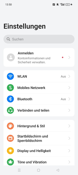 Wählen Sie Mobiles Netzwerk