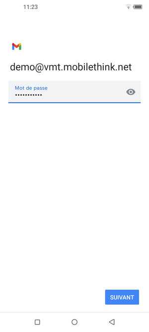 Saisissez votre mot de passe et sélectionnez SUIVANT