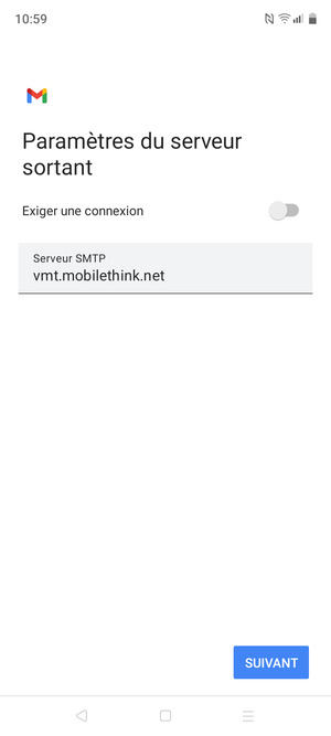 Désactiver le Exiger une connexion et sélectionner SUIVANT