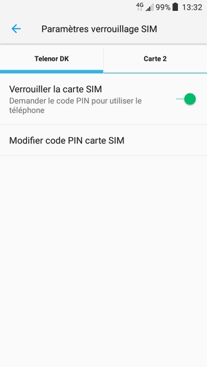 Sélectionnez Digicel puis Modifier code PIN carte SIM