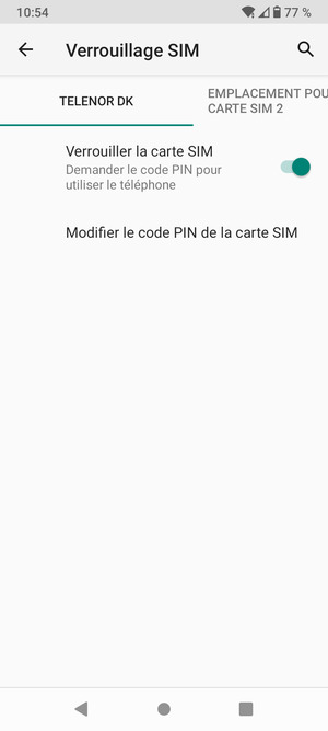 Sélectionnez Public et Modifier code PIN de la carte SIM