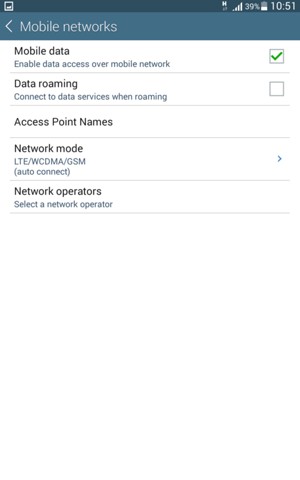 To change network if network problems occur, select Network operators