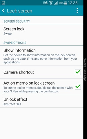 Select Screen lock