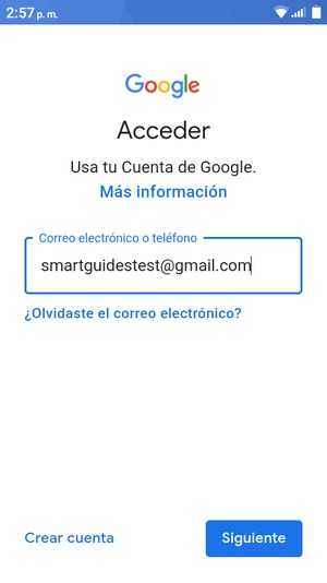 Introduzca su dirección de correo electrónico y seleccione Siguiente