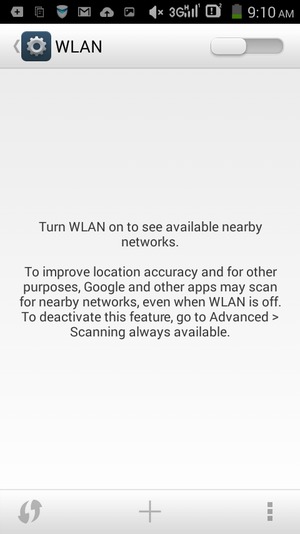 Turn on WLAN