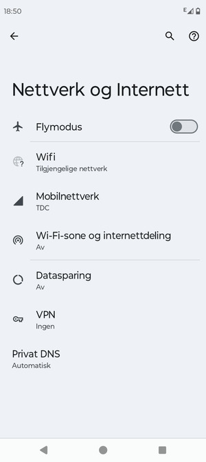 Velg Wi-Fi-sone og internettdeling