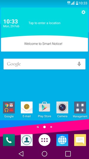To copy your contacts from the SIM card, go to the Home screen and select Contacts