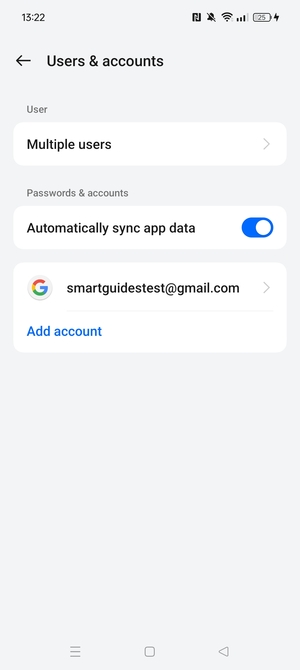 Select your Google account