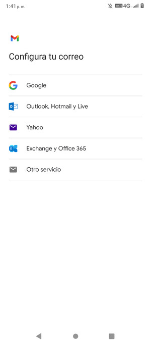 Seleccione Exchange y Office 365