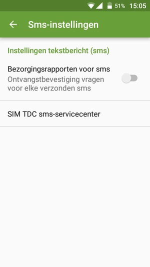 Selecteer SIM sms-servicecenter
