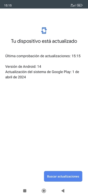 Si su teléfono está actualizado, verá la siguiente pantalla