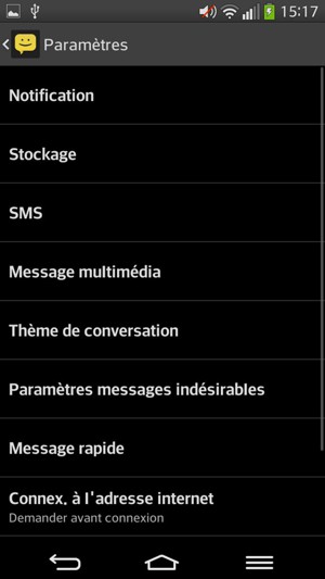 Sélectionnez SMS