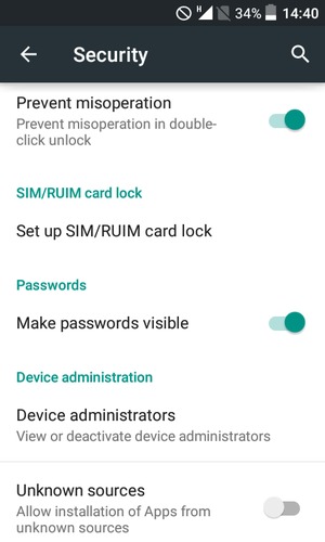 Scroll to and select Set up SIM/RUIM card lock