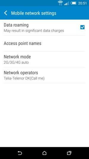 Select Access point names
