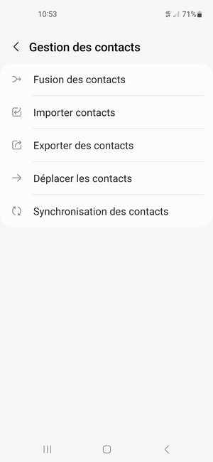 Sélectionnez Importer contacts