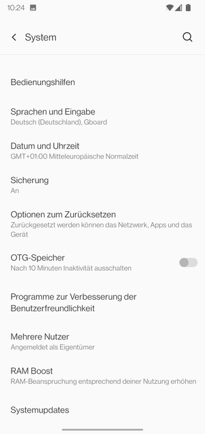 Wählen Sie Systemupdates