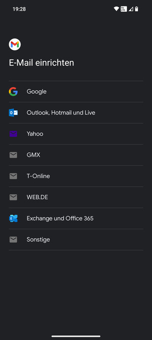 Wählen Sie Exchange und Office 365