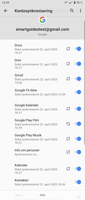 Dine kontakter fra Google vil nu blive synkroniseret til din Xperia