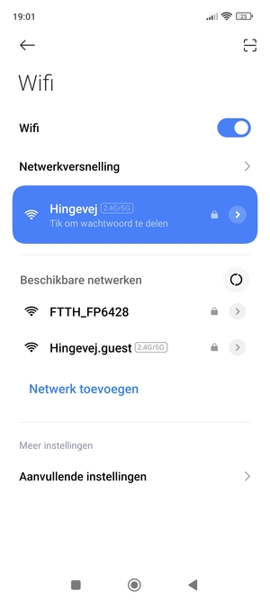 U bent nu verbonden met het WiFi-netwerk