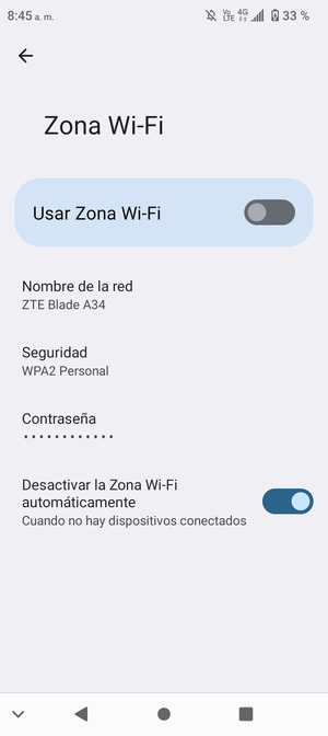 Active Usar Zona Wi-Fi