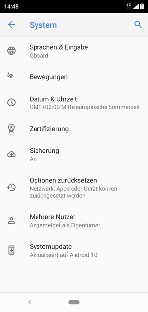 Wählen Sie Systemupdate