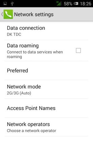 Select Network mode