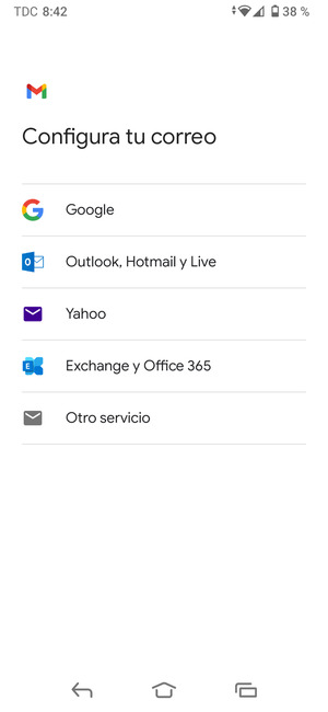 Seleccione Exchange y Office 365