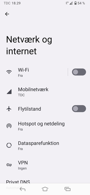 Vælg Wi-Fi