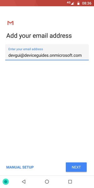 Enter your Email address and  select MANUAL SETUP