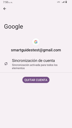Seleccione Sincronización de cuenta