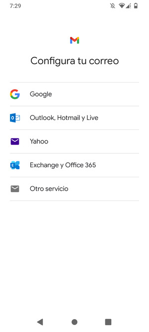 Seleccione Outlook, Hotmail y Live