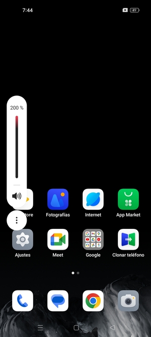 Continúe presionando para ajustar el volumen hasta el nivel requerido
