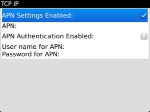 Check the APN Settings Enabled checkbox
