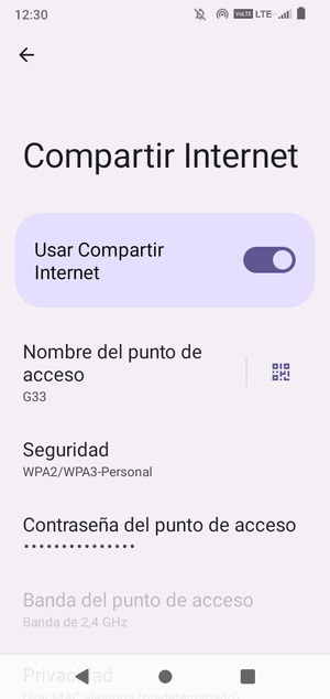 El teléfono ha sido configurado para su uso como módem