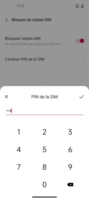 Introduzca su PIN de tarjeta SIM antiguo y seleccione Aceptar