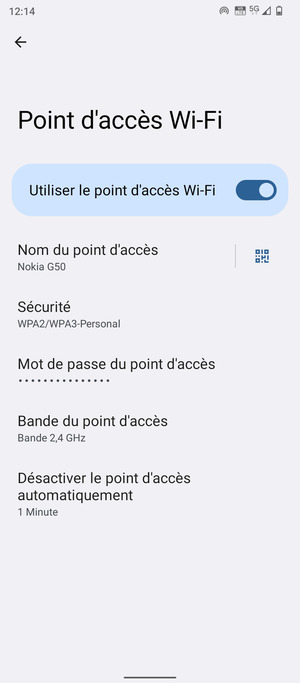 Votre téléphone est maintenant configuré pour être utilisé comme modem